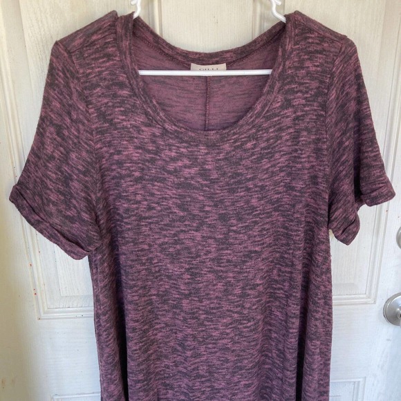Gilli Dress Sz 1X Plus Shortsleeve Heathered Maroon Red Fall Autumn Womens Fall - Picture 2 of 8